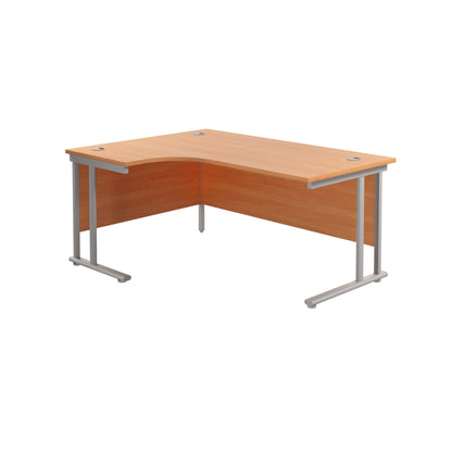 Radial Desk with Twin Upright Leg - Left Hand