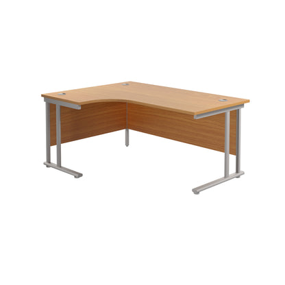 Radial Desk with Twin Upright Leg - Left Hand