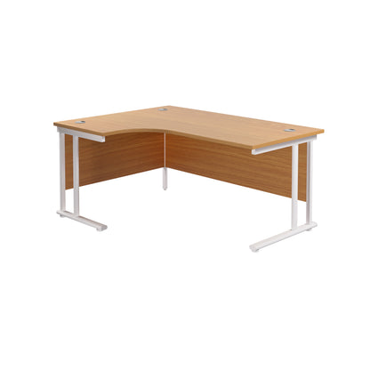 Radial Desk with Twin Upright Leg - Left Hand