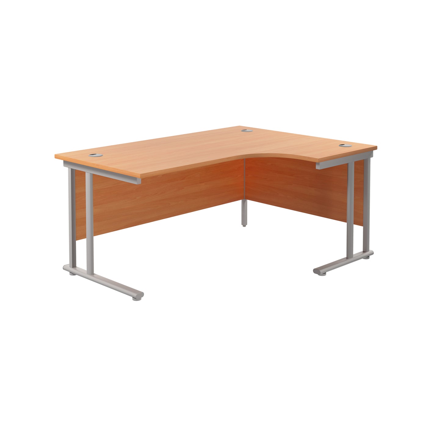 Radial Desk with Twin Upright Leg - Right Hand