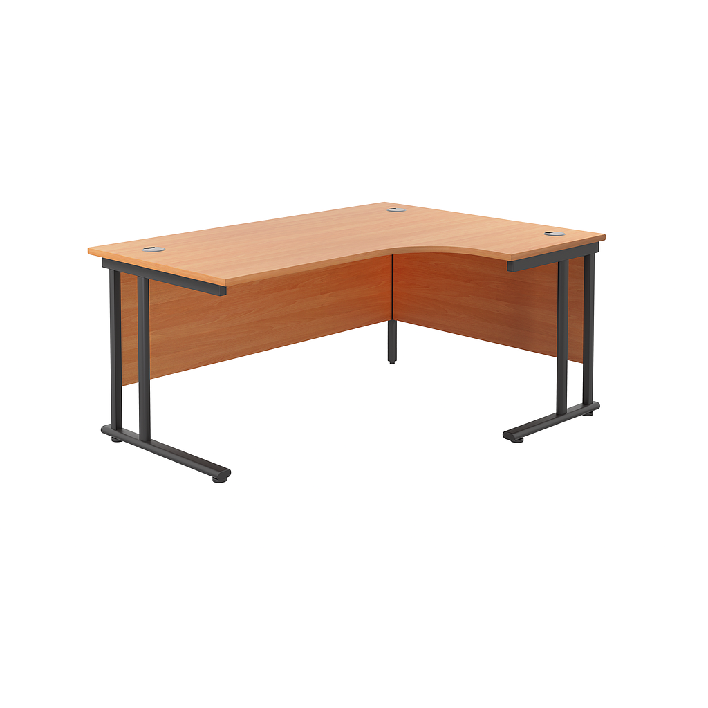 Radial Desk with Twin Upright Leg - Right Hand