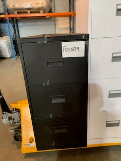 Black 3 Draw Talos Filing Cabinet